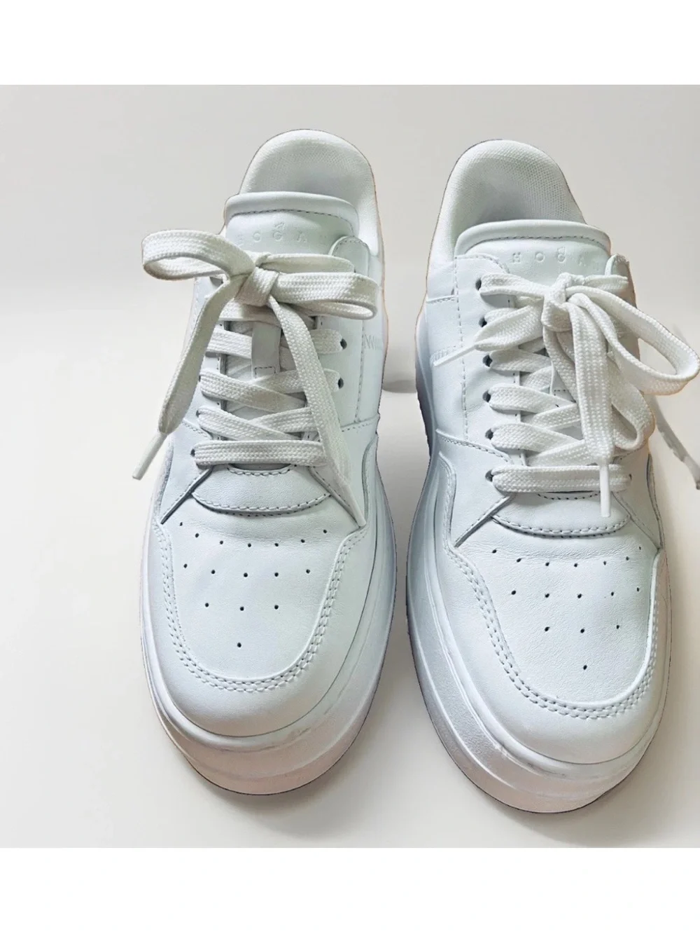 Hogan H670 Skyscraper White Leather Flatform Sneakers Size 36 Made in Italy